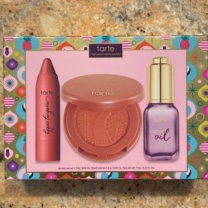 NOT OPENED-BRAND NEW! Tarte Cosmetics: Lip Tint, Blush & Face Oil Set